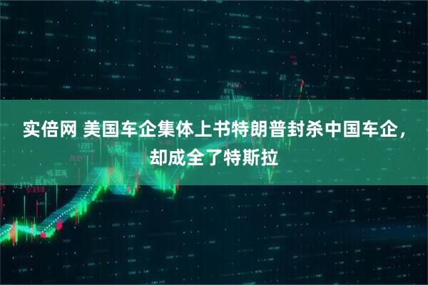 实倍网 美国车企集体上书特朗普封杀中国车企，却成全了特斯拉